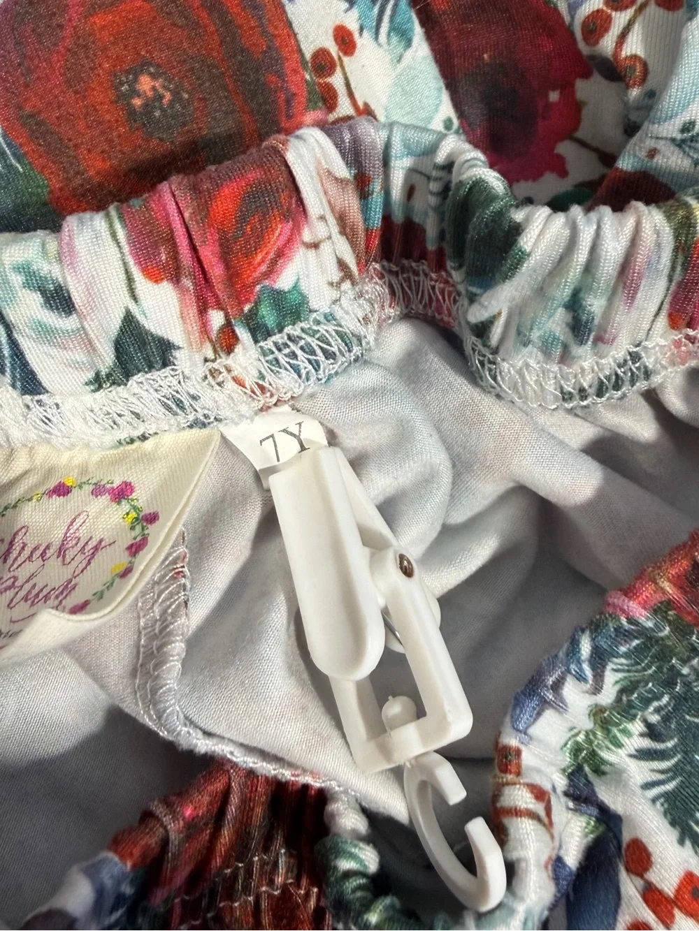cheeky plum Girls Floral Ruffle Set - Red, Green, White